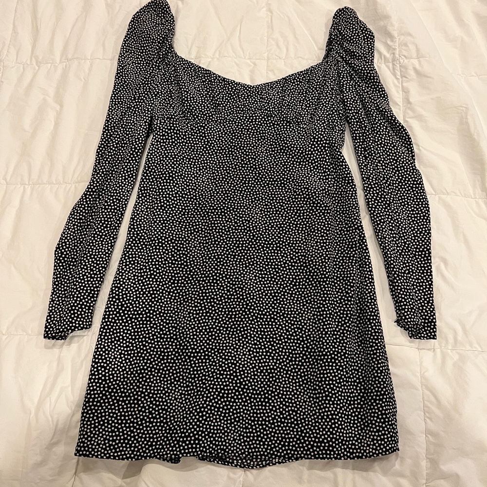 Mini black with with polka dots Zara dress. Size large.